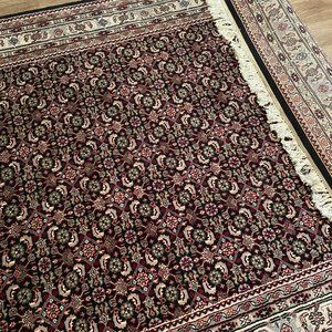 Genuine Hand Knotted Oriental Rug 100 0/0 Wool Bijar Black/Rose